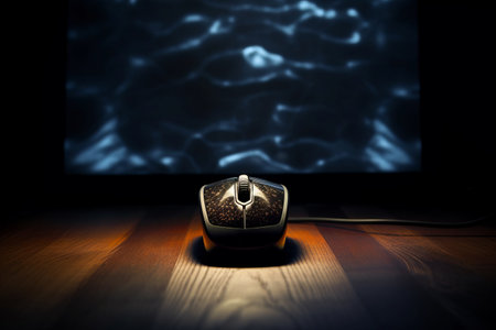 Enhancing Ergonomics: The Sleek Computer Mouse Illuminated in the Darkの素材
