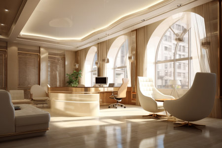 Sophisticated Office Refined with an Artistic Touchの素材