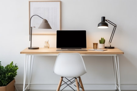 Minimalistic Home Office Vibes: A Stylish Hairpin Stool Enhancing a White Interior with Modern Touchesの素材