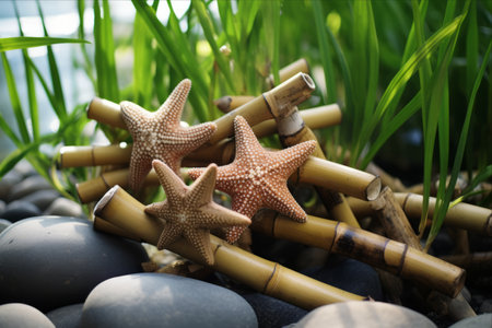 Bamboo Starfish: A Whimsical Addition to the Garden with a 3:2 Twistの素材