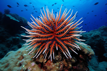 The Devastating Impact of the Crown of Thorns Starfish: A Predator Decimating Coral Reefsの素材