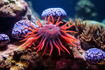 Destructive Feast: Crown of Thorns Starfish Devouring Coral Reefs in Indonesiaの素材