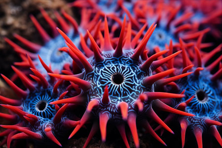 Capturing the Exquisite Details: The Crown-of-Thorns Sea Star in Magnificent Close-Up, Spotting Acanthaster Planci near Kona, Island of Hawaii --ar 3:2の素材