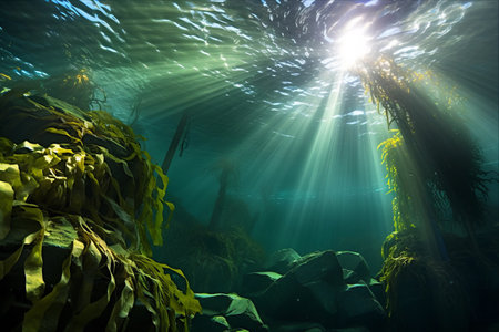 Exploring the Vibrant Underwater Oasis: A Glimpse into Monterey Bay's Thriving Kelp Forestの素材