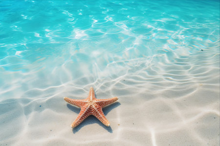 Serene Beauty: The Captivating Blue Starfish in a Tropical Paradiseの素材