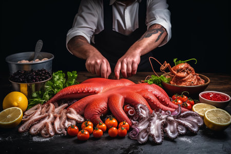 Captivating Display: Exquisite Assorted Seafood in Frozen Flightの素材