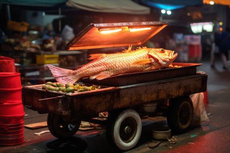 Fins and Flavors: Exploring the World of Street Food with Fish â AR 3:2の素材