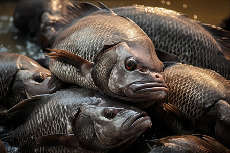 Boosting Global Fish Markets: Agriculture Ramps up Fresh Tilapia Harvestingの素材