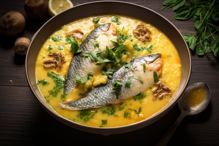 An Abundance of Flavors: Exploring the Delicious Fish Soup with Polentaの素材