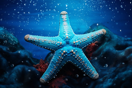 The Serene Azure of Starfish Blue: Exploring the Harmonious Balance of Colors (3:2 Aspect Ratio)の素材