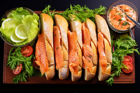 Savory Salmon Baguette Delight: A Culinary Journey in Kitchen and Cookingの素材