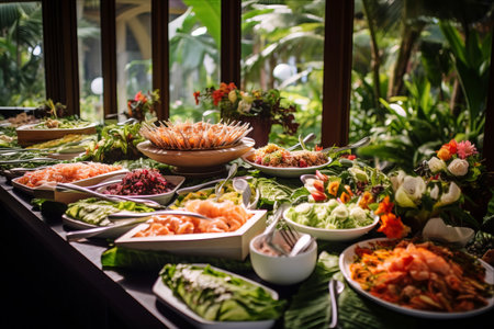 A Gastronomic Extravaganza: A 3:2 Food Buffet Wedding in Thailand!の素材