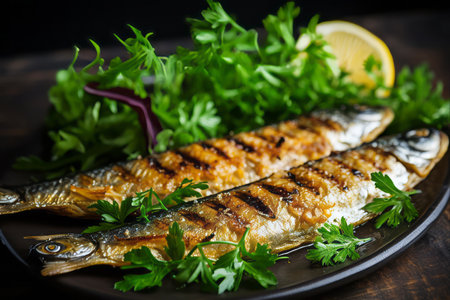 Crispy Delight: Tempting Closeup of Atlantic Mackerel Fried to Perfectionの素材