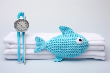 Adorable Baby Fish Thermometer Set: Cute Design, Accurate Readings, and Super Soft Washcloth Included!の素材