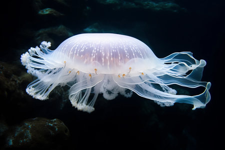 Ocean2 1 Encounters: Exploring the Fascinating Phyllorhiza Punctata White Spotted Jellyfishの素材