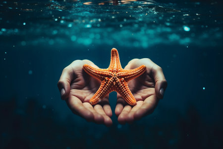 Glimpses of Wonder: Captivating the Beauty of Starfish Beneath the Wavesの素材