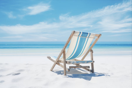 Serenity in Blue and White: A Tranquil Beach Escapeの素材