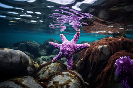 Purple Starfish: A Vibrant Encounter in the Barents Seaの素材