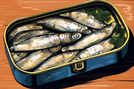 Savoring the Sea: Exploring an Open Tin of Sardines - AR 3:2の素材