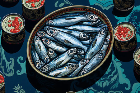 The Delectable Delicacy: Uncovering the Secrets of an Open Tin of Sardines - AR 3:2の素材