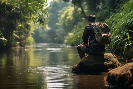 Catching Dreams: An Angler's Journey on the Cisadane River, Serpongの素材