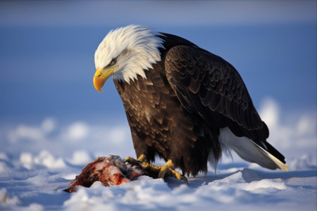 The Majestic Bald Eagle: Capturing a Fierce Preyの素材