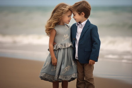 Seaside Siblings: Adventure at the Beach - AR 3:2の素材