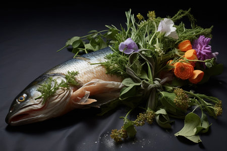 Delicious Trout Infused with an Herbal Bouquet: A Gourmet Delight!の素材