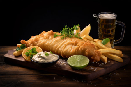Crispy Beer Battered Fish and Chips â A Perfectly Balanced 3:2 Delightの素材