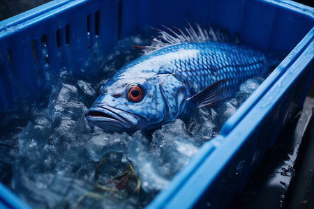 Deadly Catch: Toxic Fish in Blue Plastic Coolerの素材