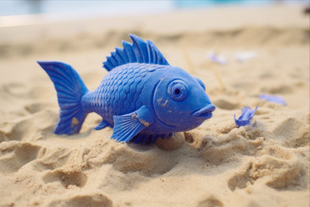 Splashy Fun: Unveiling the Blue Fish Sand Play Model - AR 3:2の素材