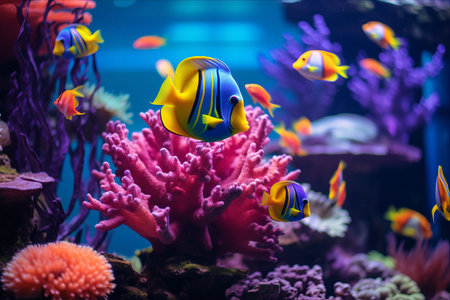 Dive into a World of Color: Captivating Aquarium With Bright, Colorful Fish [3:2 AR]の素材