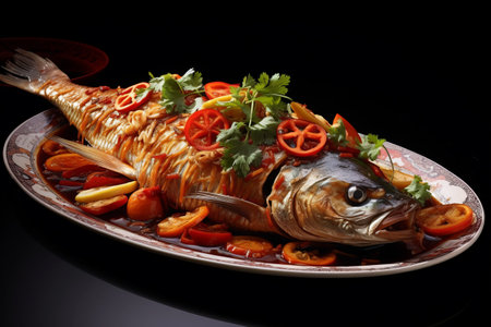 Exploring the Tangy and Delectable Flavors of Chinese Cuisine: Sour and Sweet Fish â An Exquisite Delight in a 3:2 Ratioの素材
