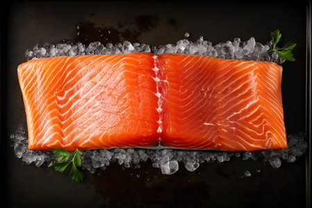 Savory Salmon Delight: A Close up on a Baking Sheetの素材