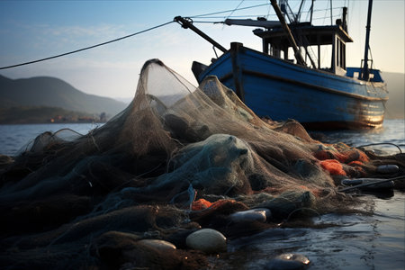 Entangled in the Fishermen's Web: Unraveling the Tangle of Fishing Netsの素材