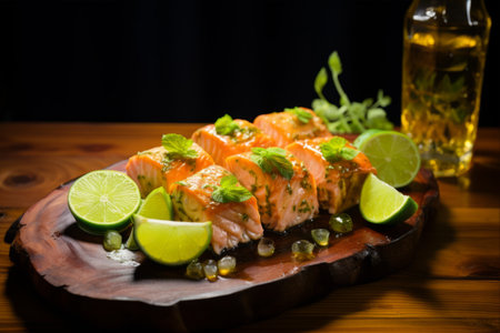 Luscious Lime Salmon Tapas: A Refreshing Pairing with Homemade Iced Teaの素材