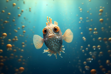 The Introverted Box Fish: A Timid Journey Through the Depths -- AR 3:2の素材