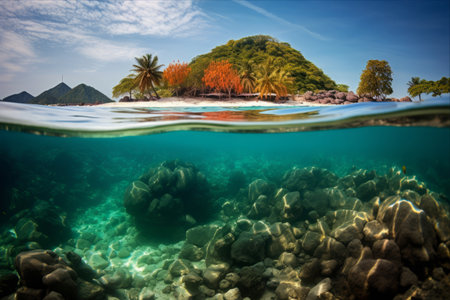 A Captivating Dive into the Enchanting Corals and Palm Island of Koh Nang Yuanの素材