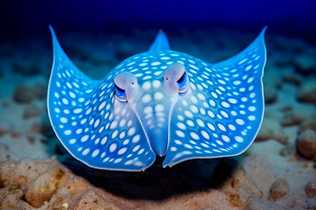 Exploring the Vibrant World of the Bluespotted Stingray: A Captivating Sight in the Red Sea, Egyptの素材