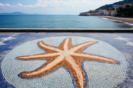 Captivating Starfish Mosaic: Exquisite Artistry from Amalfi Coast, Italyの素材