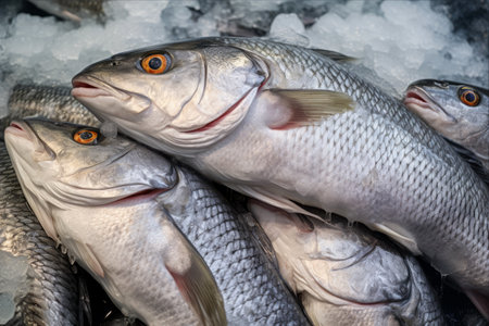 Discover the Unparalleled Freshness of Barramundi Fish at the Vibrant Wet Marketの素材
