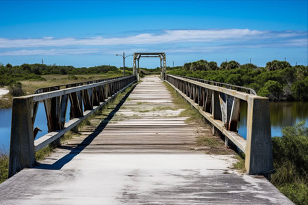Crossing the Solitude: Exploring the Abandoned Road Bridge to St. George Island, Florida, USA (3:2)の素材