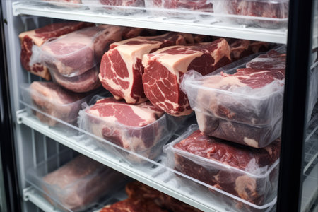 A Variety of Frozen Meat: Organizing Your Food Storage on the Opening Freezer Shelvesの素材