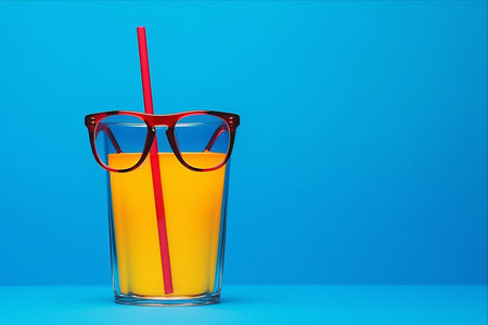 Vibrant Reflections: A Captivating Composition of Blue Passion and Stylish Eyewearの素材