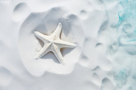The Enchanting Beauty of a White Sand-Covered Starfishの素材