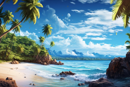 Serene Serenity: Exploring the Untouched Paradise of Tropical Beachesの素材