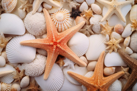 Exquisite Captures of Starfish Shells Amidst a Scenic Background-Savor the Visual Delights! (AR 3:2)の素材