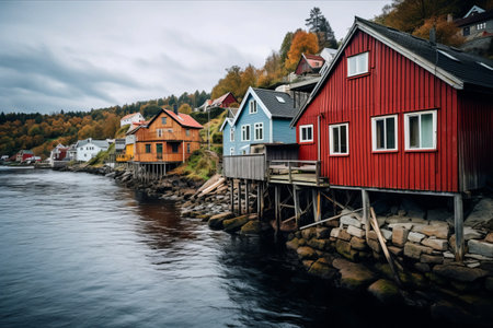 Exquisite Waterside Residences: Discover Stunning Homes in River Oslo, Norwayの素材