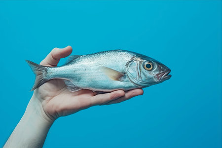 Diving Into Creativity: A Minimalistic Concept of Catching a Raw Dorado Fishの素材