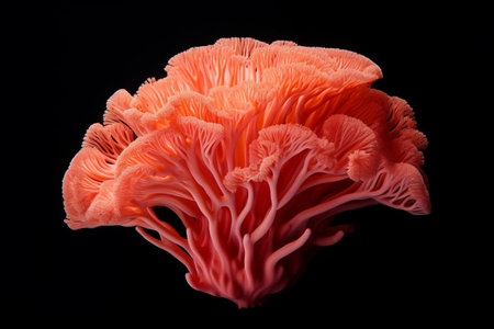 Mesmerizing Color Coral Elegantly Isolated on Black Background - AR 3:2の素材